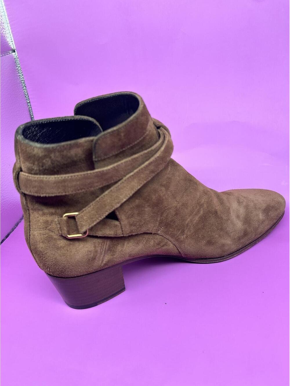 30% Off with BUNDLE! Saint Laurent Suede Wyatt Jodhpur Boots - Tobacco/Nut Suede - Picture 9 of 9